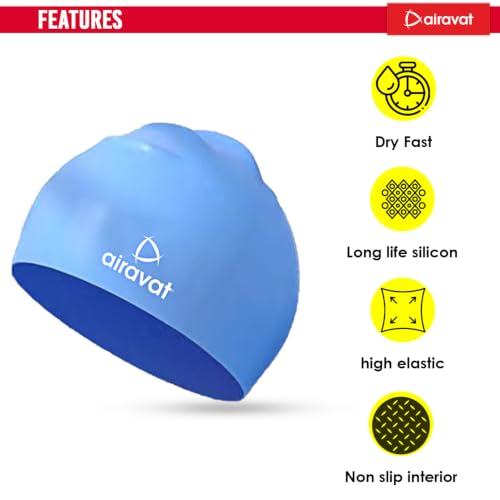 Image of AIRAVAT Macho swimming goggles for Kids Children Teens, polycarbonate goggles, Anti-Fog, Anti-UV, Wide View Swimming Goggles, Free size (Blue Combo)