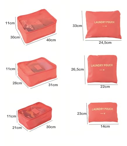 Kit Conjunto Organizador Bagagem Viagem Mala Bolsa Necessaire - ECOMLAR® (PRETO)