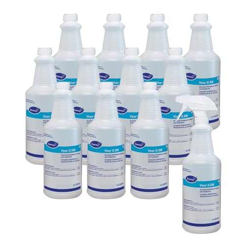 Image of VIREX Diversey II 256 Empty Bottle, Pre-Labeled, 32 oz, 12 Pack | One Step Cleaning, Fast Contact Time, Controls Odors, Cost Efficient 1:256 Dilution, Multi Surface Use