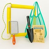 Erirurs Beach Explorer Tool Kit – Large 13.8” Floating Square Sand Sifter Net, Digging Scoop, Handheld Sifter, Task Card & Mesh Bag – Outdoor Gear for Seashell & Shark Teeth Hunting