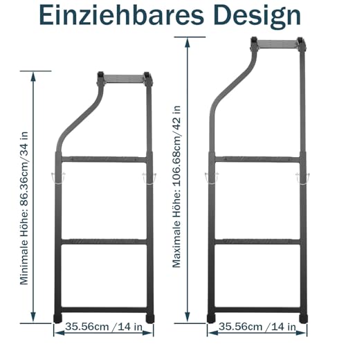 aleawol Heckklappenleiter für Pickup Truck, Verlängerung Klappbare Heckklappe Trittleiter mit Taping und Edelstahl Selbstschneidende Schrauben für die Meisten Pickups und LKWs