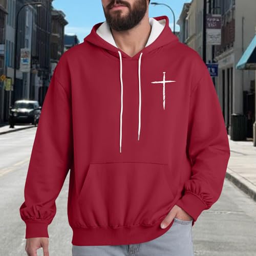 Christian Hoodies for Men Casual Autumn Faith Hoodie Fall Cross Christian Sweatshirts Faith Cross Graphic Hoodie Pullover3