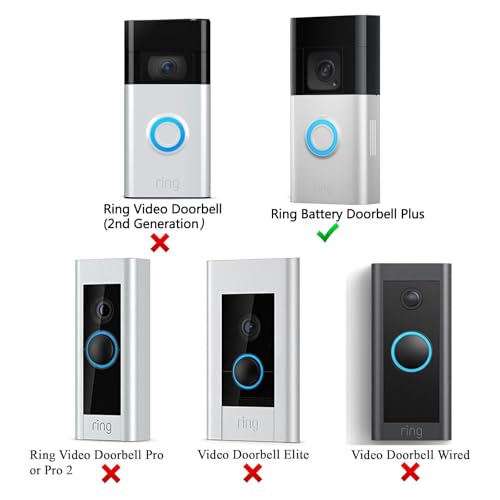 Silikonschutzhülle Kompatibel mit Ring Battery Doorbell Plus/Ring Video Doorbell 2nd Gen-Schutzhülle aus Silikon Schützen Ring Doorbell vor direkter Beeinträchtigung durch Sonnenschein,Wetter & UV