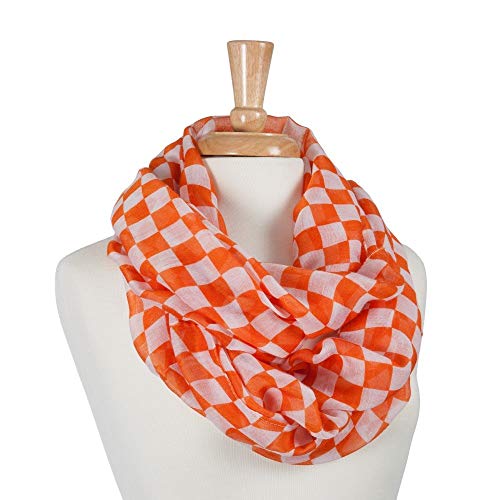 The Gameday Depot Women's Rocky Top Orange and White Checkerboard Lightweight Infinity Scarf