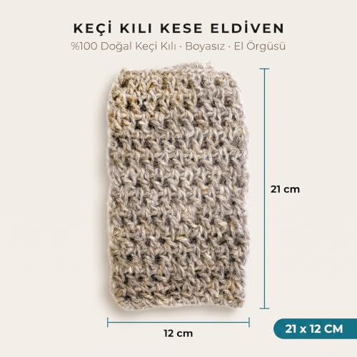 %100 Doğal Keçi Kılı Banyo Kesesi, El Dokuması Vücut Lifi, Batık ve Ölü Deri Karşıtı Peeling Lifi