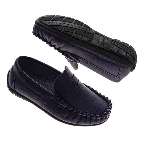 Image of Josmo Boys Moccasin Driving Loafers - Casual Dress Penny Slip On Boat Shoes (Sizes: 5-10 Toddlers / 11-13 Little Kids / 1-5 Big Kids)