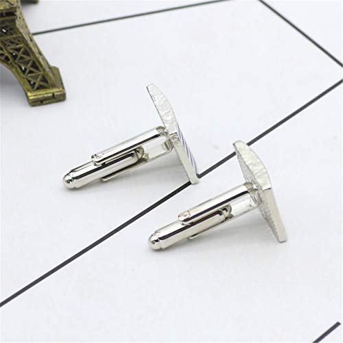 Par de Mancuernillas Clásicas de Negocios Rayadas para Hombre miniatura 4