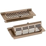 MMFSF Floor Vent Covers, 4x10 Adjustable Heat Air Vent Deflectors, 2-in-1 Floor Register, Vent Covers for Home Floor, Office, Ceiling, 2 Pack, Tool-Free Installation (Brown)