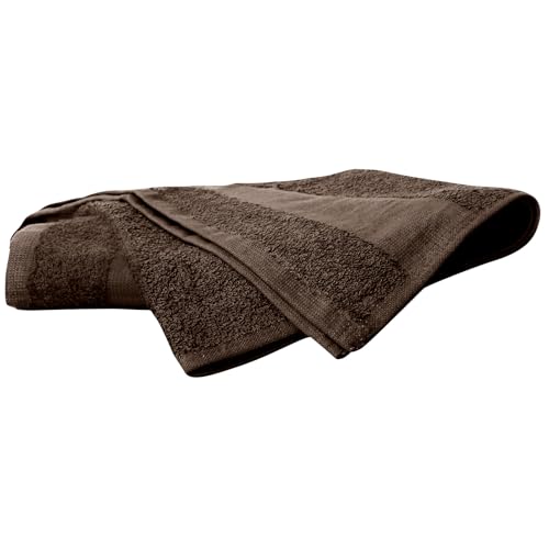Image of ForPro Premium Bleach Tough Salon Towels, Chocolate, 100% Cotton, Bleach-Proof Towels, Stain Resistant, 16 inch W x 27 inch L, 12-Count