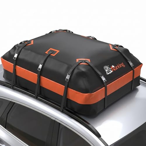 Asinking Car Rooftop Cargo Carrier Bag 21 Cubic feet Waterproof Car Roof Top Bag for All Cars with/Without Rack, Includes Anti-Slip Mat, 10 Reinforced Straps, 6 Door Hooks, Luggage Lock