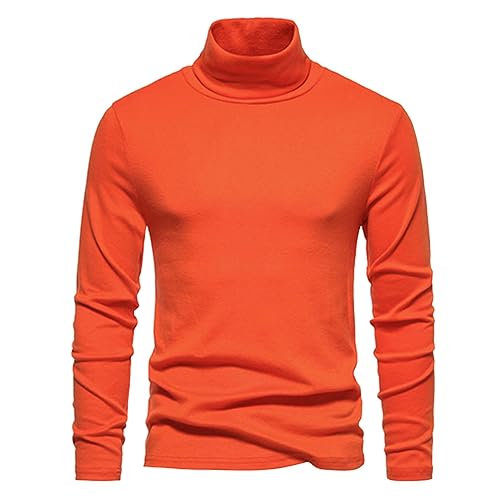 Men's Slim Fit Turtleneck Sweater Casual Twisted Knitted Pullover Sweaters Solid Color Long-Sleeve Soft Sweater
