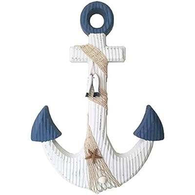 T&Garice Hanging Nautical Wooden Anchor Wall Decor,18''H,Rustic Anchor Wall Art Sculpture Beach Theme Home Decoration… 41PuYk2JggL. SS400
