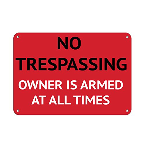 No Trespassing Owner is Armed at All Times Security Sign Vinyl Sticker Decal 8"