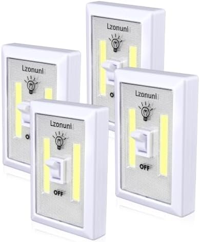 Lzonunl 4PCS Cupboard Lights Bright Stick On Battery Operated Lights Indoor