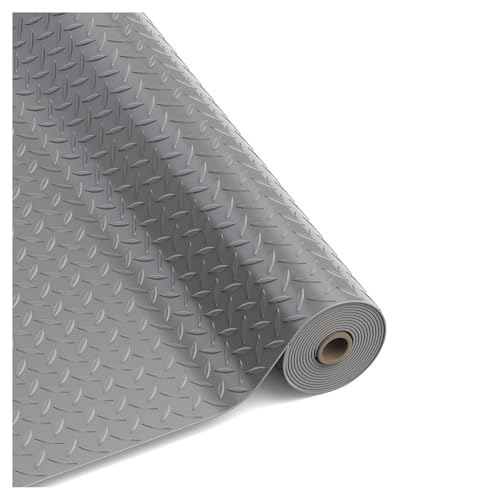 JTWWDM Garage Floor Mat, 4x9.8 FT Diamond Plate Flooring Mats