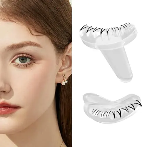 Milnoseiu Eyelash Stamp Tool, 2 Pcs Lower Lash Extensions Silicone Eye Makeup Tool for Bottom Eyelashes Natural Look Lash Stamp for Beginner