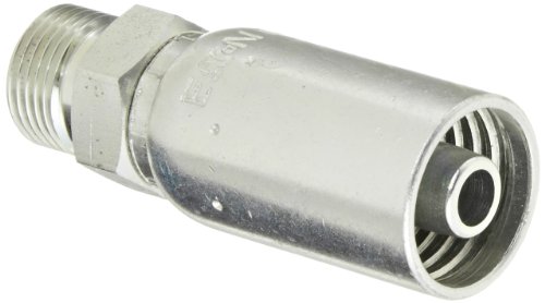 Image of EATON Weatherhead Coll-O-Crimp 06U-P56 British Standard Male Pipe Rigid Fitting, 60 Degree Cone, Low Carbon Steel, 3 /8 inch Hose ID, 3 /8 inch Pipe Size