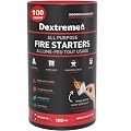 Dextreme Quick Instant Fire Starter - Waterproof All-Purpose Indoor & Outdoor Firestarter, for Charcoal Starter, Campfire, Fireplace, BBQ, Survival and Wood Stove (100 Pcs Tube)