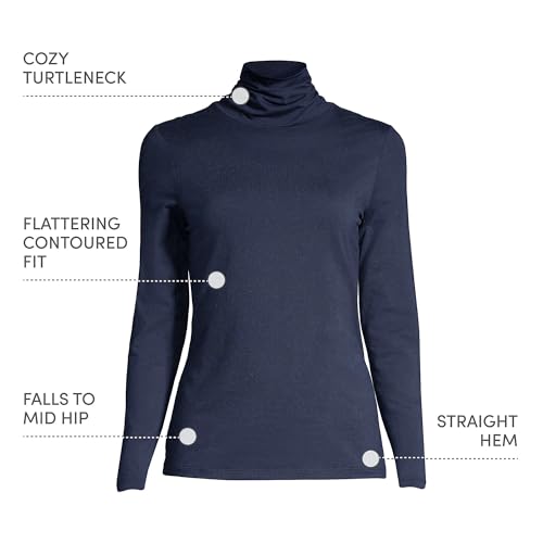 Image of Lands' End Lightweight Jersey Long Sleeve Turtleneck