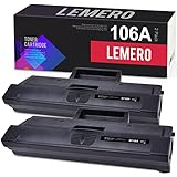 Alta capacità: Lemero W1106A stampa fino a 1000 pagine con copertura del 5% per pagina (lettera/A4) per HP Laser MFP 137fnw Toner, HP Laser107a Toner.