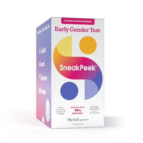 SneakPeek Early Gender Test, Snap Standard, Discover Gender of Baby Early for Gender Reveal, Over 99% Accuracy at 6-Weeks, Virtually Painless, 1 at-Home Test Kit