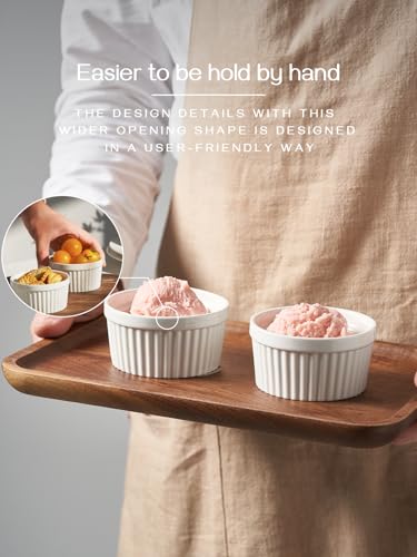 Dowan RAMEKINS01 8 Oz Ramekins For Creme Brulee Porcelain Ramekins Oven Safe, Classic Style Ramekins For Baking Souffle Ramekins Bowls thumb #5