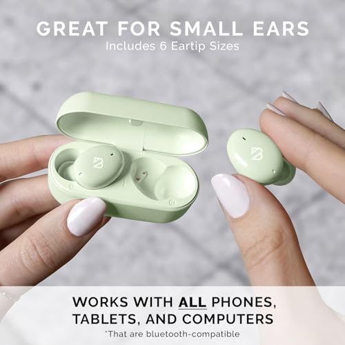 Tempo-30-Wireless-Earbuds-for-Small-Ears-with-Premium-Sound-Bluetooth-Green-Earbuds-for-Women-and-Men-Cute-Earphones-for-Small-Ear-Canals-with-Mic-IPX7-Sweatproof-Long-Battery-Loud-Bass