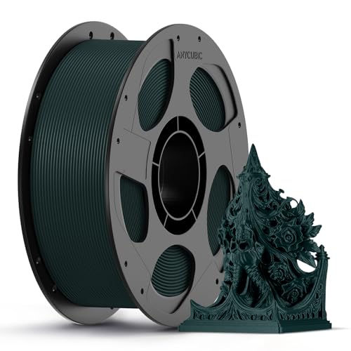 Image of ANYCUBIC Carbon Fiber PLA Filament 1.75mm, PLA-CF Enhanced Rigidity 3D Printer Filament, Matte Texture, 1KG Reusable Spool, Jade Green