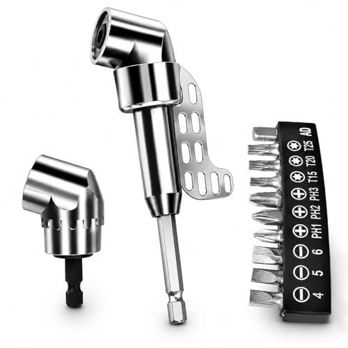 TIDENBR 105 Right Angle Drill Adapter Set 1/4 Hex Magnetic Bit Holder