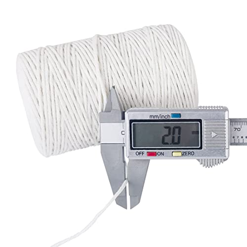 Image of PerkHomy Cotton Butchers Twine String 700 Feet 2mm Twine for Cooking Food Safe Crafts Bakers Kitchen Butcher Meat Turkey Sausage Roasting Gift Wrapping Gardening Crocheting Knitting