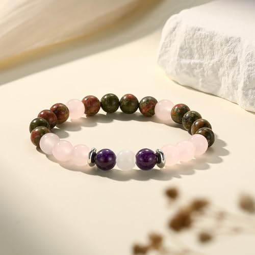 Aesnefe Pregnancy Crystal Bracelet for Women, Natural Gemstone Fertility Jewelry for Expecting Moms, Mom To Be Gifts for 1st Time Mom, Conception IVF Support Gift for Wife Daughter Friends Sister4