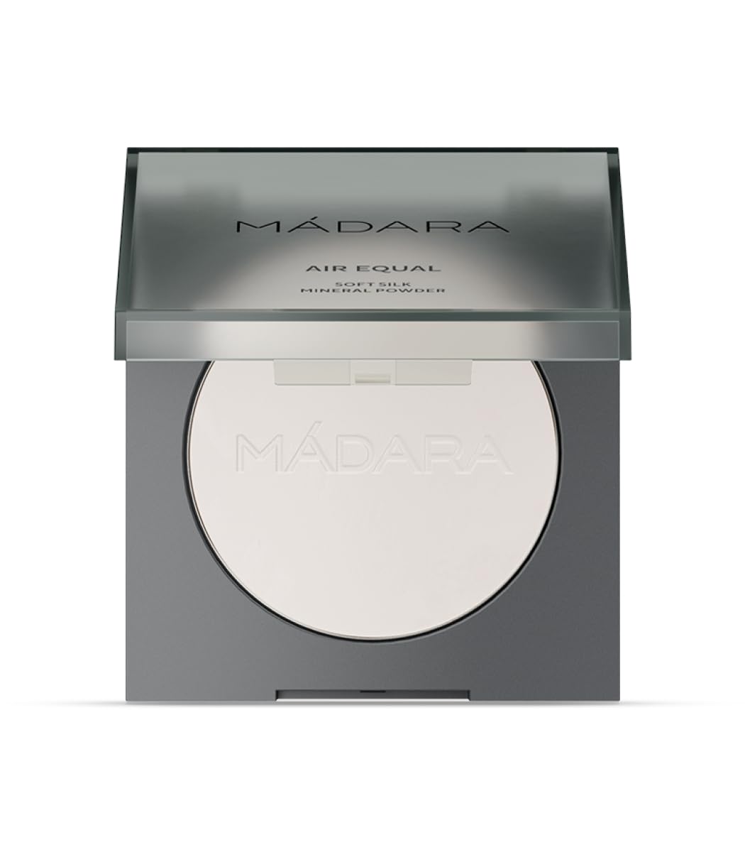 Mádara Powder Foundation, AIR EQUAL Soft Silk Mineral Powder Full Coverage 9g, #0 Transculent, Matte Finish