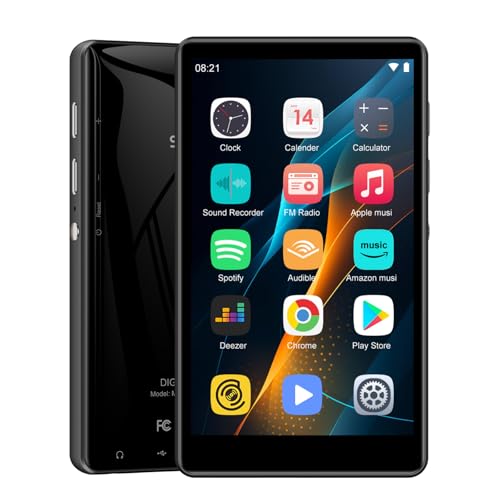 SWOFY 80GB MP3 Player mit Bluetooth & WiFi, SWOFY Hi-Fi 4.0 Inch Touchscreen MP4 Player, Android MP3 Player with Spotify, Amazon Music, FM Radio, Recorder, E-Book, Browser...