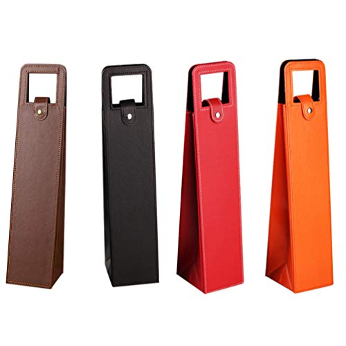Garneck 2 unidades de bolsa única de couro para garrafa de vinho portátil embalagem de vinho caixas