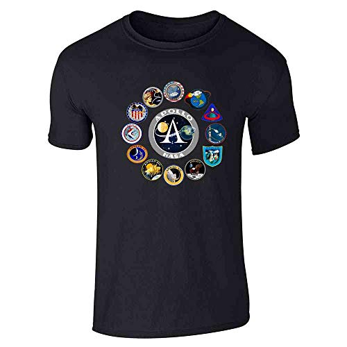 NASA Apollo Mission Patches Vintage Short Sleeve T-Shirt Black 4XL