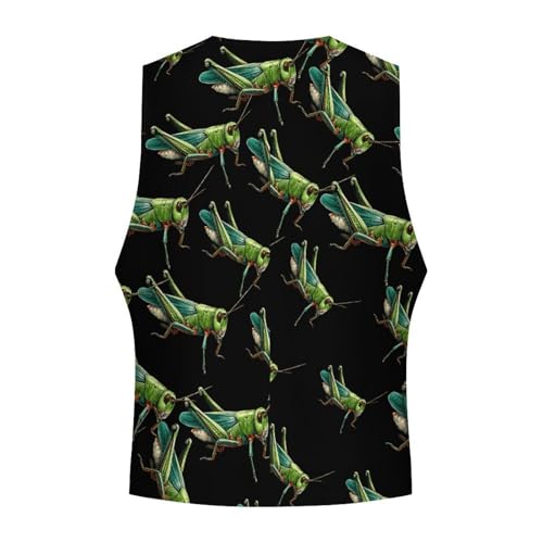 Grasshopper Men's Suit Vest Slim Fit Business Dress Party Pattern Waistcoat Vest Top4