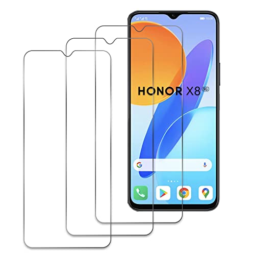 Aleecyn [3 Piezas] Protector de Pantalla Cristal Templado Compatible con Honor X8 5G / Honor X6, Ultra HD Cristal Vidrio Templado, 9H Dureza, Sin burbujas, Anti-Arañazos, Cristal Vidrio Templado