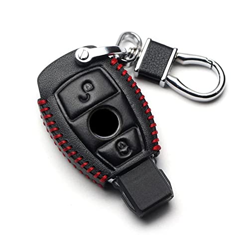 OTMIK Funda Protectora de Cuero para Mercedes Benz CLS CLA GL R SLK AMG A B C S Class Accesorios para Llavero (2 Botones)
