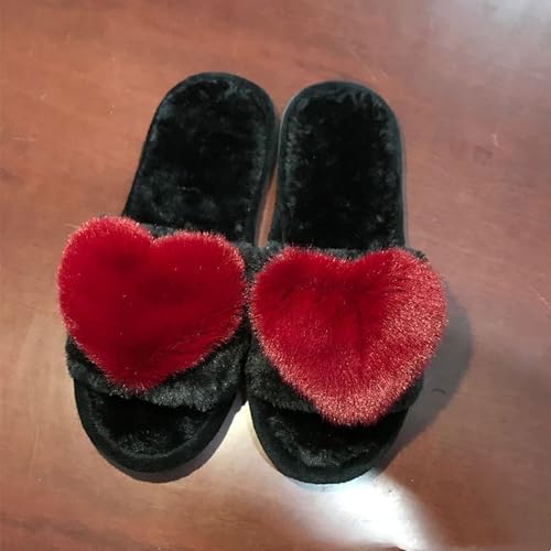 Women Slippers Fuzzy Winter Warm House Slipper Open Toe Soft Fall Fleece Comfy Flat Slide Sandals For Indoor Outdoor2