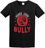 kouxi Men's American Bully Dog Peace Love Bully Regular Fit T Shirt(X-Large)