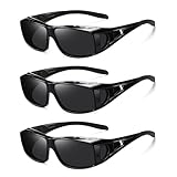 Wzerry Sunglasses Fit Over Glasses Polarized for Men Women, Wrap-Around Glasses UV400 Protection for Driving and Outdoor