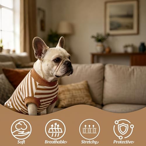 Image of Dog Surgery Recovery Suit Spay Recovery Onesie for Female Male Dogs | Soft,Breathable,Anti-Licking,Post-Op,Surgical Suit,for Abdominal Wounds,Alternative to E-Collar Cone,for Large Pets Brown XL