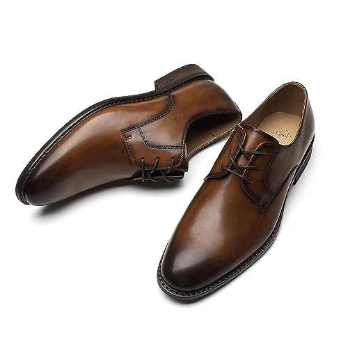 Image of Brown Leather Slip-On Loafers for Men by La Milano