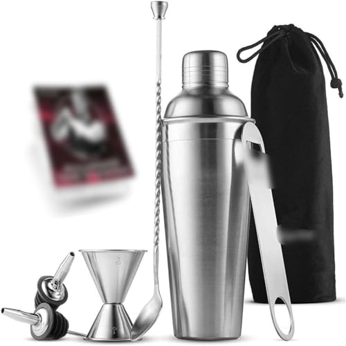 Set de coctelera metálica inoxidable 7 piezas miniatura 1