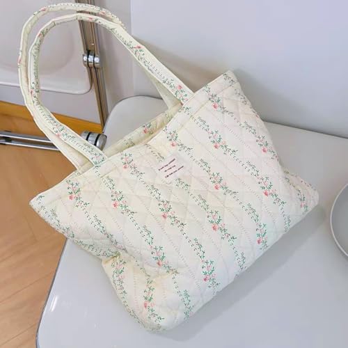Image of Sunwel Fashion Top Zipper Floral Quilted Bag Small Tote Bag for Women