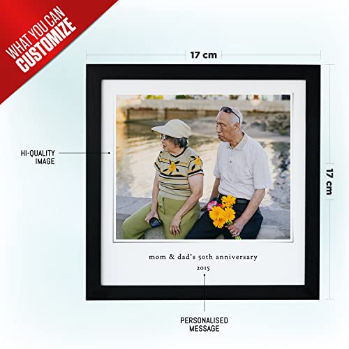 Image of Ritwika's Personalized Polaroid Wall Mount Style Photo With Message Digital Print Engineered Wooden Square Frame For Desk 17 X 17 CM Multicolor Set Of 1 (01 - Polaroid-Quote)