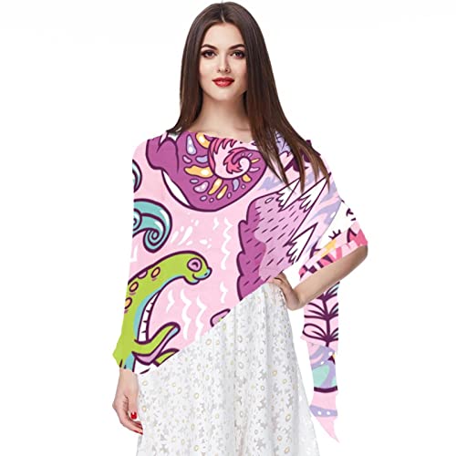 Foulard en mousseline de soie rose licorne pour égayer une tenue terne