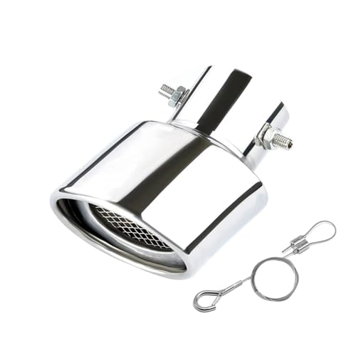 srasakan 車用 マフラーカッター 下向き式 口径2.5インチ 落下防止ワイヤー付き エキゾーストチップ ステンレス製 斜めカット 大口径 排気管 メッシュ付き マフラー パイプ テールパイプ 外装 パーツ カスタム 大型車 軽自動車 取付直径38-