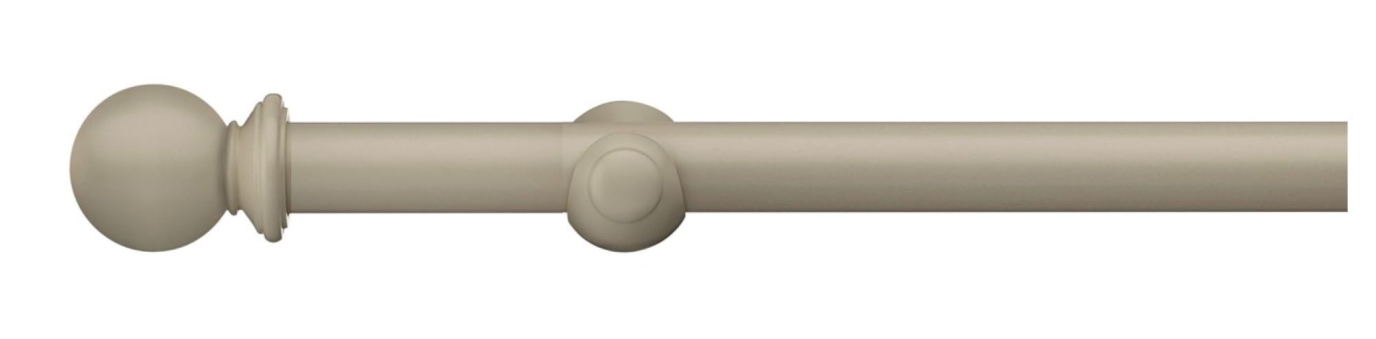 Abc Decor April Cloud Romantica Eyelet Curtain Pole, Ball Finial, 28Mm Diameter, Wood Pole, 150Cm