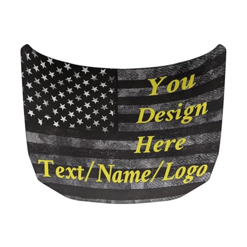 Image of American Flag Custom Design Car Hood Cover 59x39 Inch Stretchable Car Hood Wrap Blankets Waterproof Sun Proof Automotive Exterior Accessories for Most SUV Sedans Trucks
